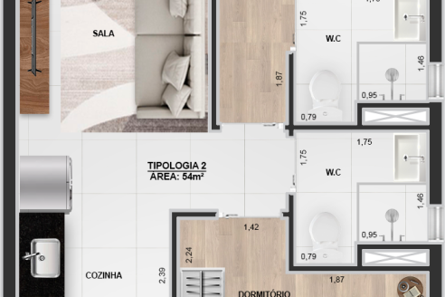 Andreia 54m²