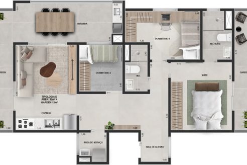 Edifício Residencial Joy - TIPO D - 2 DORM