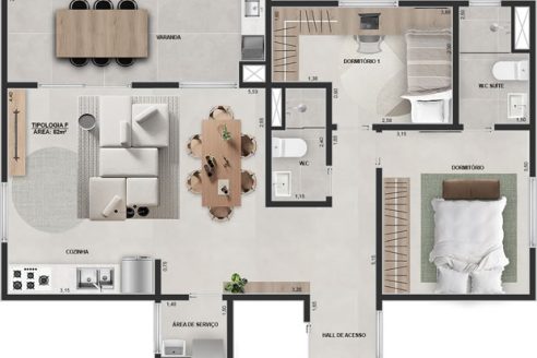 Edifício Residencial Joy - TIPO F - 2 DORM